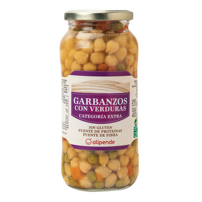 Garbanzo cocido con verdura Alipende 400g