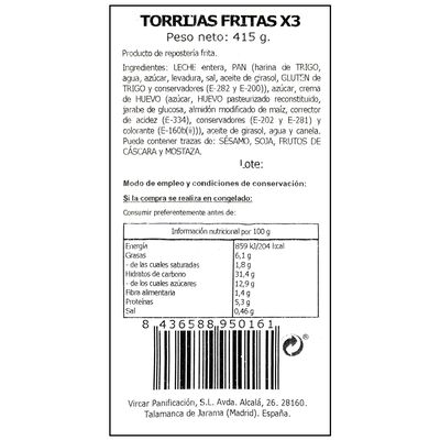 Torrijas fritas 3uds