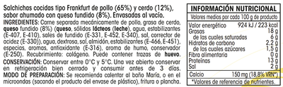 Salchicha frankfurt con queso Alipende 140g pack 4 uds