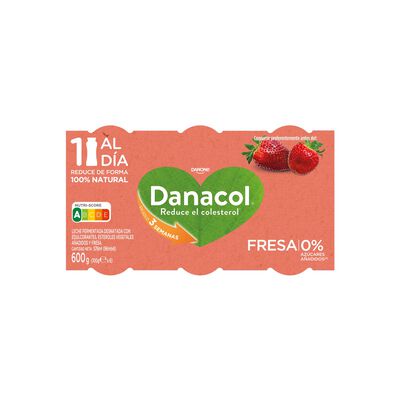 Bebida láctea Danacol colesterol pack 6 fresa