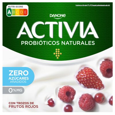 B&iacute;fidus probi&oacute;tico Activia 0% pack 4 frutos rojos