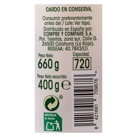 Cardo sin gluten Alipende tarro de cristal 400g