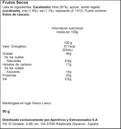Cacahuete frito con miel Eagle 90g