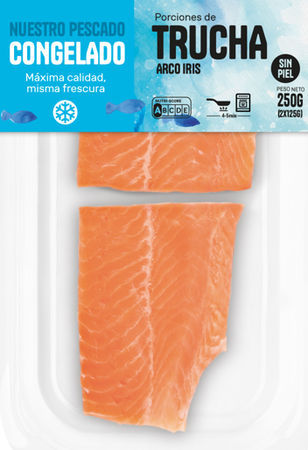 Trucha arco iris sin piel porci&oacute;n 250g