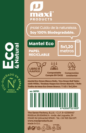 Mantel eco Maxi 1.20x5m blanco