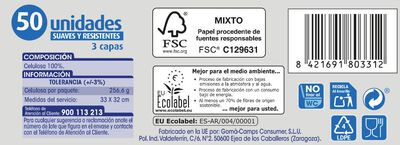 Servilletas Lanta 50 uds triple capa color blanco