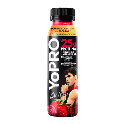 Yogur l&iacute;quido prote&iacute;nas Yopro 300g fresa frambuesa