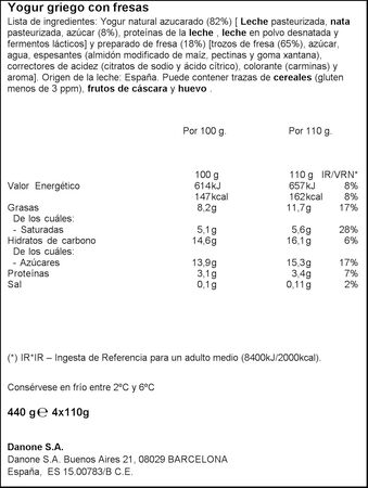 Yogur estilo griego Oikos pack 4 fresa