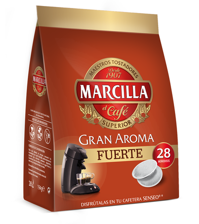 Café intenso Marcilla 28 cápsulas  (máquinas senseo)