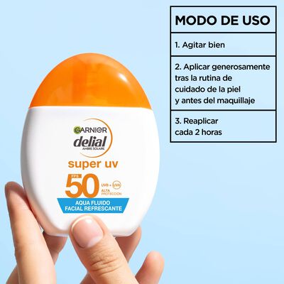  Agua Fluido Facial Garnier Delial Super UV FPS50 Invisible 40ml