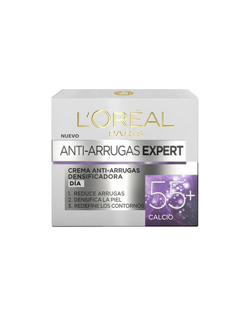 Crema facial de d&iacute;a L'Or&eacute;al 50ml expert 55 + calcio antiarrugas densificadora