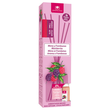 Ambientador mikado Cristalinas 30ml mora y frambuesa