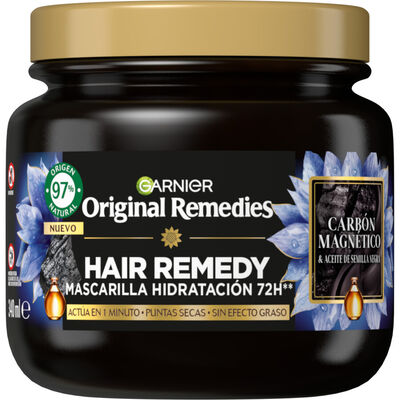 Mascarilla Capilar Nutritiva Original Remedies 340ml Carb&oacute;n Magn&eacute;tico