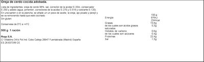 Oreja de cerdo adobada Rogusa 500g