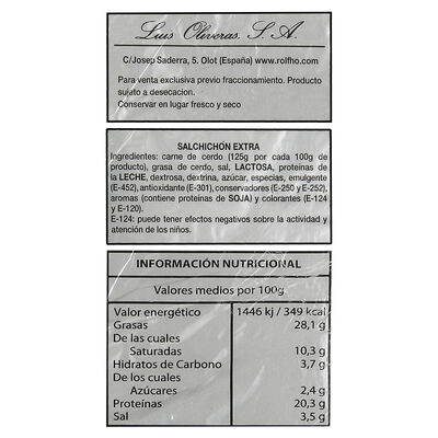 Salchichón extra Oliveras