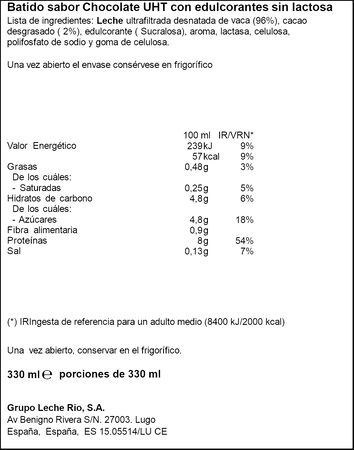 Batido pro Optimilk 330 ml sabor chocolate