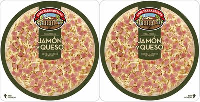 Pizza Casa Tarradellas pack 2 jamon y queso