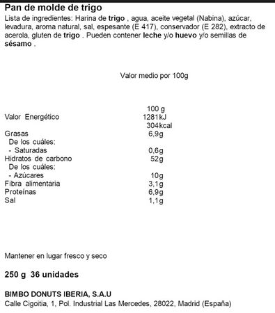 Pan Ortiz 250g Especial canap&eacute;