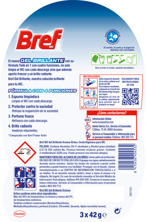 Limpiador Bref Wc 2+1U Colgador Gel Brillante Oceano Artico