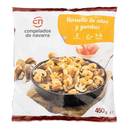 Revuelto de setas y gambas Congelados de Navarra 450g