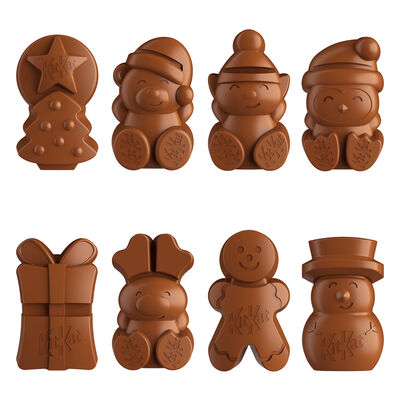 Chocolatina con figuras de chocolate con leche Kit Kat 147g