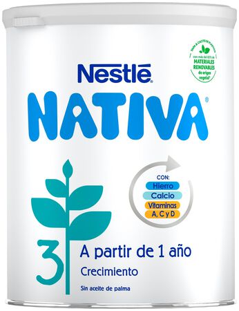 Leche crecimiento en polvo Nativa 3 Nestlé desde 12meses 800g