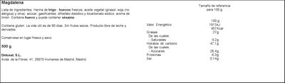 Magdalenas Laly caseras sin lactosa 450g