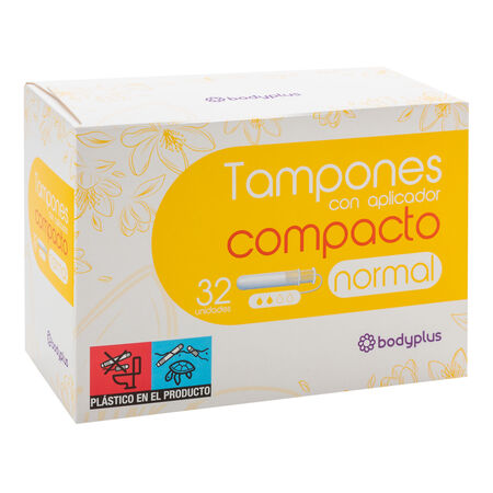 Tampon con aplicador Bodyplus compact 32 uds normal