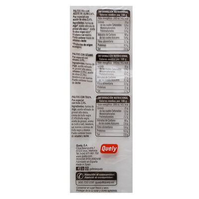 Palitos de pan Quely 2 uds con aceite oliva