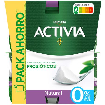 Bífidus probiótico Activia 0% pack 8 natural