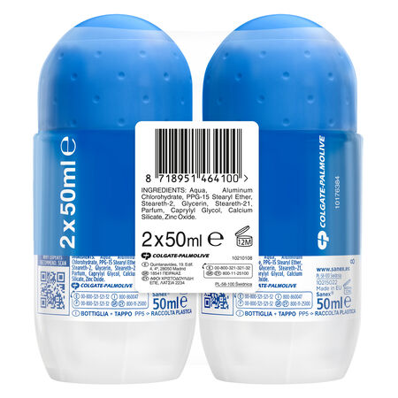 Desodorante roll-on Sanex Dermo Extra Control 48h antitranspirante 2x50ml
