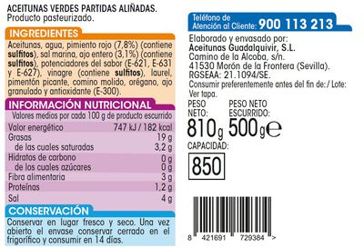 Aceitunas Alipende 500g aliño campero
