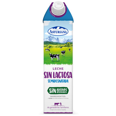 Leche sin lactosa Asturiana 1l semidesnata