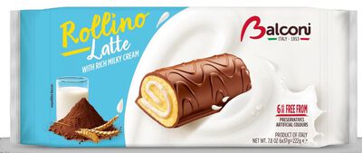 Pastelito Balconi Rollino chocolate y crema leche 222g