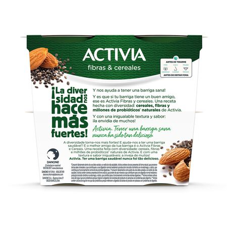 Bífidus probiótico Activia 0% pack 4 chia y almendras
