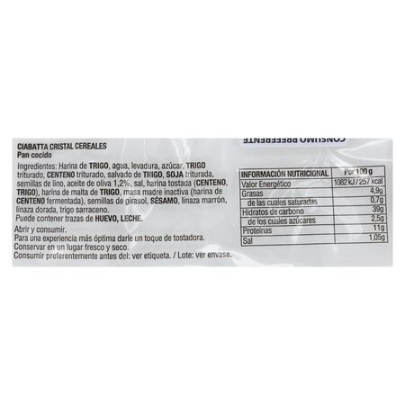 Chapata cristal cereales 2 unidades