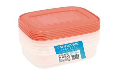 Recipiente herm&eacute;tico de pl&aacute;stico Rectangular Sp-Berner 1l 5 unidades