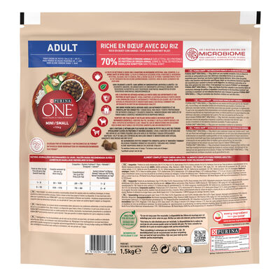 Pienso perro One adulto buey y arroz 1,5kg