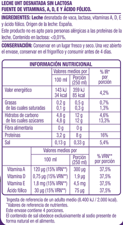 Leche sin lactosa Alipende 1l desnatada