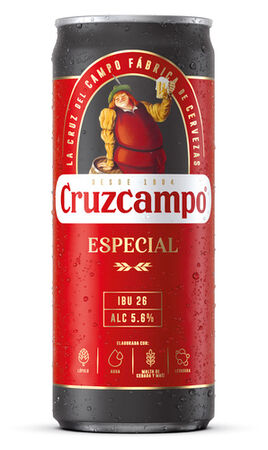 Cerveza rubia especial Cruzcampo Especial lata 33cl