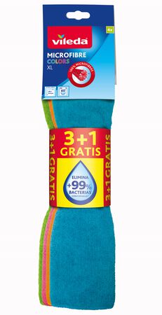 Bayeta de microfibras Vileda 3+1u colors xl