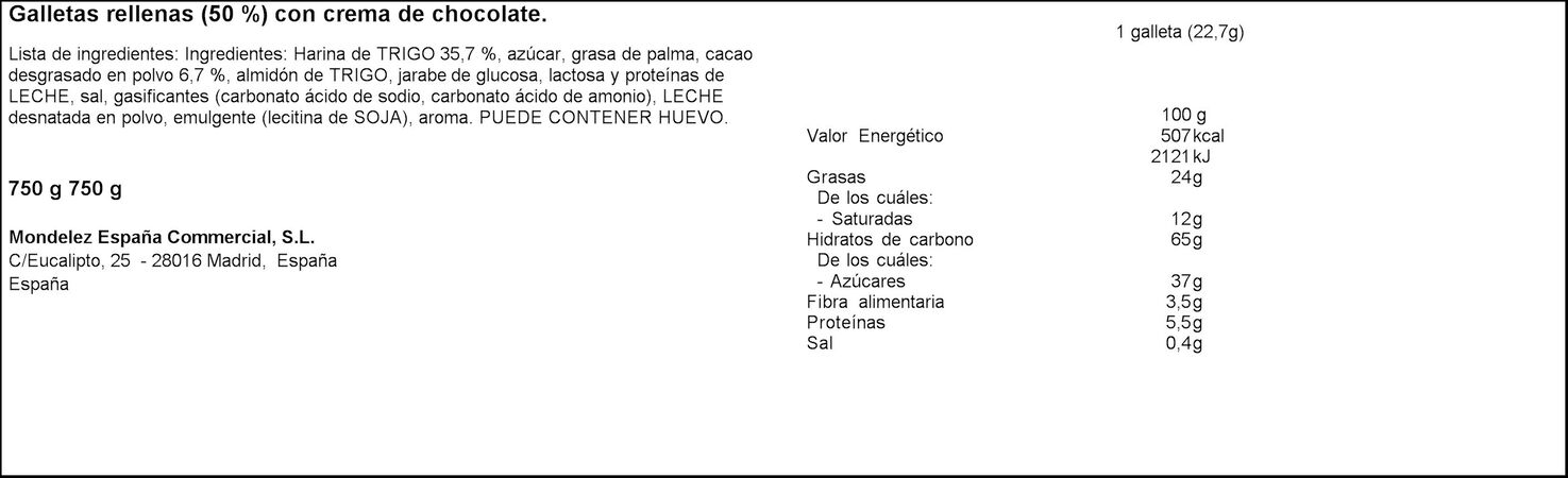 Galleta rellena Príncipe pack-3 maxichoc