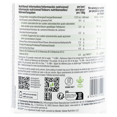 Proteína vegana de vainilla Weider 300g