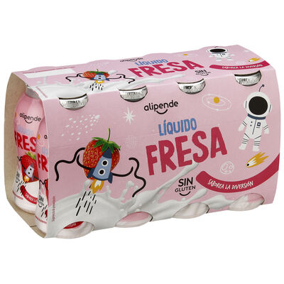 Leche fermentada infantil con fresa sin gluten alipende pack 8 100ml