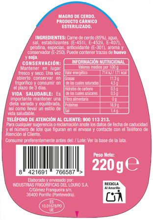 Magro de cerdo Alipende 220g