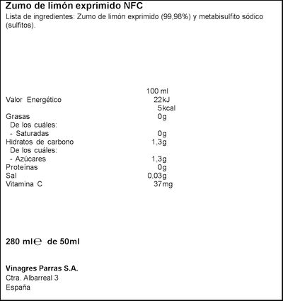 Zumo de lim&oacute;n parras 280ml