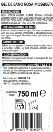 Gel de ba&ntilde;o Bodyplus 750 ml mosqueta