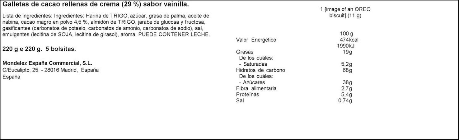 Galleta rellena Oreo 220g
