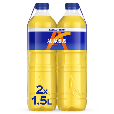Bebida isot&oacute;nica Aquarius botella 1,5l pack 2 naranja