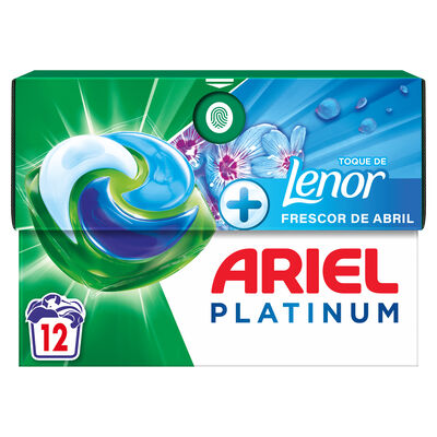 Detergente en c&aacute;psulas Ariel pods 12 lavados con toque de lenor frescor abril